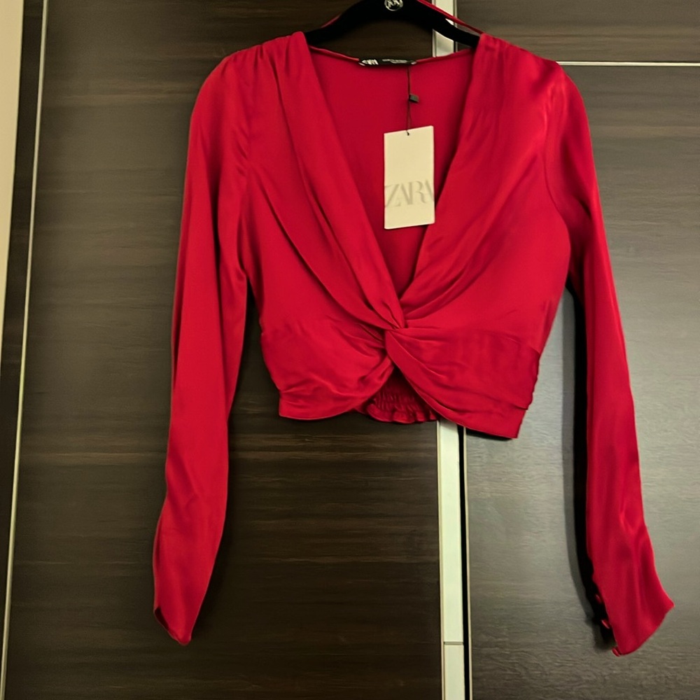 New Red Blouse Zara Size S